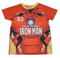 Červeno-tmavožluté sportovní tričko - IRON MAN MARVEL