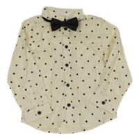 Nové - 2Set - Smetanová košile s hvězdičkami + černý motýlek H&M