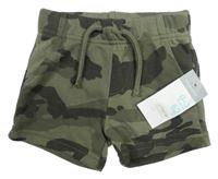 Nové - khaki army teplákové kraťasy PRIMARK