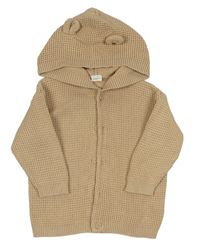 Béžový propínací svetr s kapucí H&M