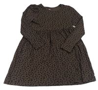 Tmavohnědé bavlněné šaty s leopardím vzorem H&M