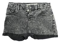 Tmavošedé teplákové riflové kraťasy Denim Co.