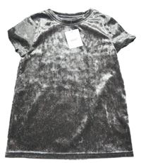 Nové - Šedé třpytivé sametové tričko Next