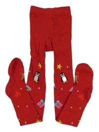 Červené punčocháče s obrázky H&M