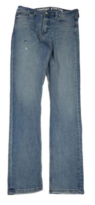 Modré skinny fit rifle s prošoupáním H&M