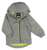 Šedá melírovaná šusťáková jarní bunda s kapucí Urban