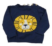 Tmavomodrý svetr s lvem Lupilu