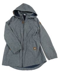 Tmavomodrá melírovaná softshellová parka s kapucí Yigga