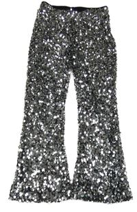 Stříbrné flitrové slavnostní flare kalhoty Nutmeg