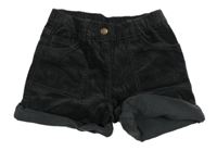 Antracitové manšestrové kraťasy