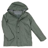 Khaki nepromokavá zateplená bunda s kapucí Hema