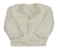 Bílá chlupatá podšitá propínací mikina C&A