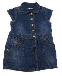 Tmavomodré riflové košilové šaty Mexx