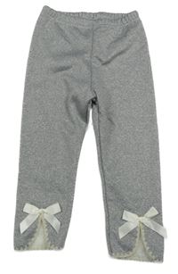 Šedé melírované zateplené legíny s mašlemi Shein