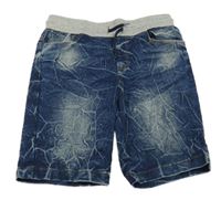 Tmavomodré teplákové riflové kraťasy Y.F.K.