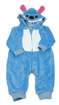 Modrá chlupatá kombinéza s kapucí - Stitch