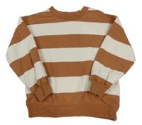 Hnědo-béžová pruhovaná mikina H&M