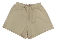 Béžové žebrované kraťasy Shein