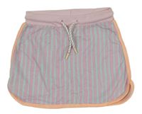 Lila-tyrkysová pruhovaná tepláková sukně Zeeman