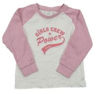 Bílo-růžové triko s nápisem Alive