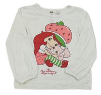 Bílé triko s dívkou a kočkou H&M