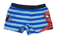 Modré pruhované nohavičkové plavky se Spidermanem Marvel