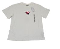 Nové - Bílé oversize tričko se srdíčkem Pep&Co