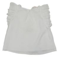 Bílá třpytivá halenka s volánky H&M