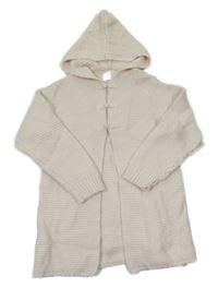 Světlebéžový svetrový cardigan s kapucí Zara