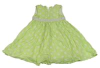 Zelené puntíkaté šaty s páskem Mothercare