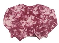 Vínová batikovaná crop mikina Primark