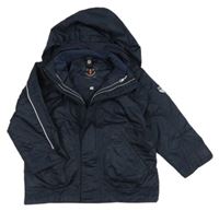 Tmavomodrá šusťáková jarní bunda s kapucí Liegelind