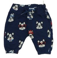 Tmavomodré tepláky s pejsky C&A