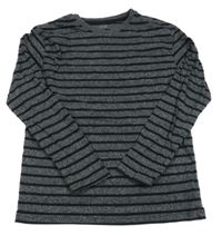 Šedo-černé pruhované triko C&A