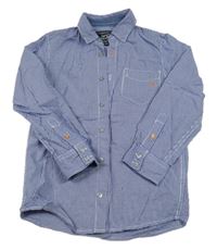 Modro-bílá kostičkovaná košile s kapsou C&A