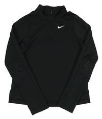 Černé sportovní funkční triko s logem Nike