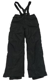 Černé šusťákové funkční oteplovačky s kšandami Trespass