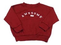 Rubínová mikina s nápisem 