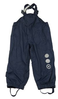 Tmavomodré šusťákové laclové podšité kalhoty Topomini