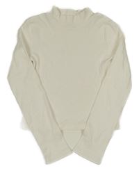 Smetanové crop žebrované triko C&A