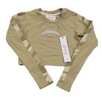 Nové - béžové crop triko s logem Sonneti