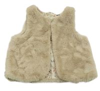 Béžová kožešinová podšitá vesta H&M