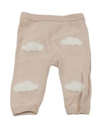 Světlemodré úpletové tepláky s mraky Tu