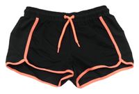 Černo-oranžové sportovní kraťasy Yigga