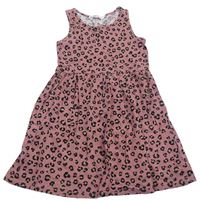 Starorůžové bavlněné šaty s leopardím vzorem H&M