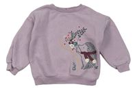 Lila mikina s ježkem Primark