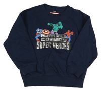 Tmavomodrá mikina se superhrdiny M&S