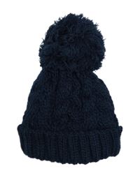 Tmavomodrá vzorovaná čepice s bambulí F&F