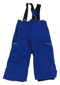 Tmavomodré šusťákové laclové oteplovačky Lupilu