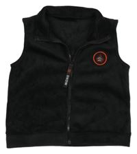 Černá plyšová propínací vesta s 3D raketou